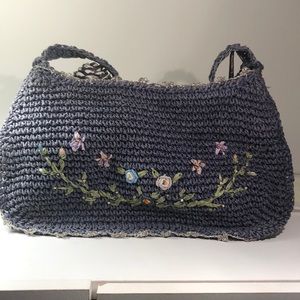 Short wicker Crocheted Shoulder Bag